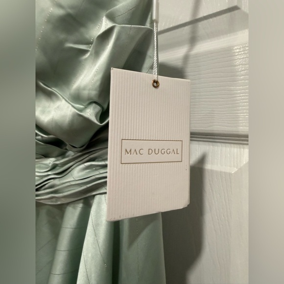 Mac Duggal High Low Dress in Soft Green - Picture 5 of 7